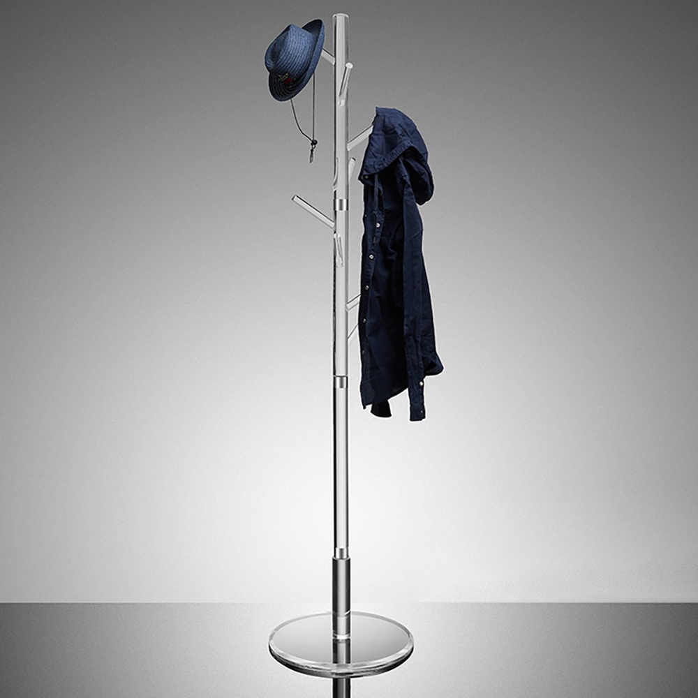 Porte-manteau minimaliste transparent arbre porte-manteau d'entrée avec 8 crochets