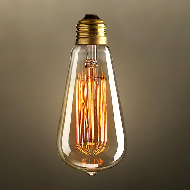 40W E26 Vintage Edison Bulb Classic Design Single Incandescent Light in Brass Finish