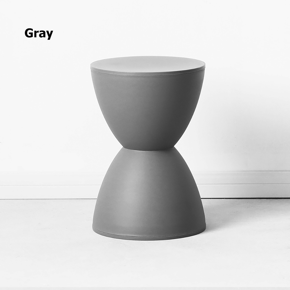 Gray Modern Hourglass Side Table PP Plastic End Table