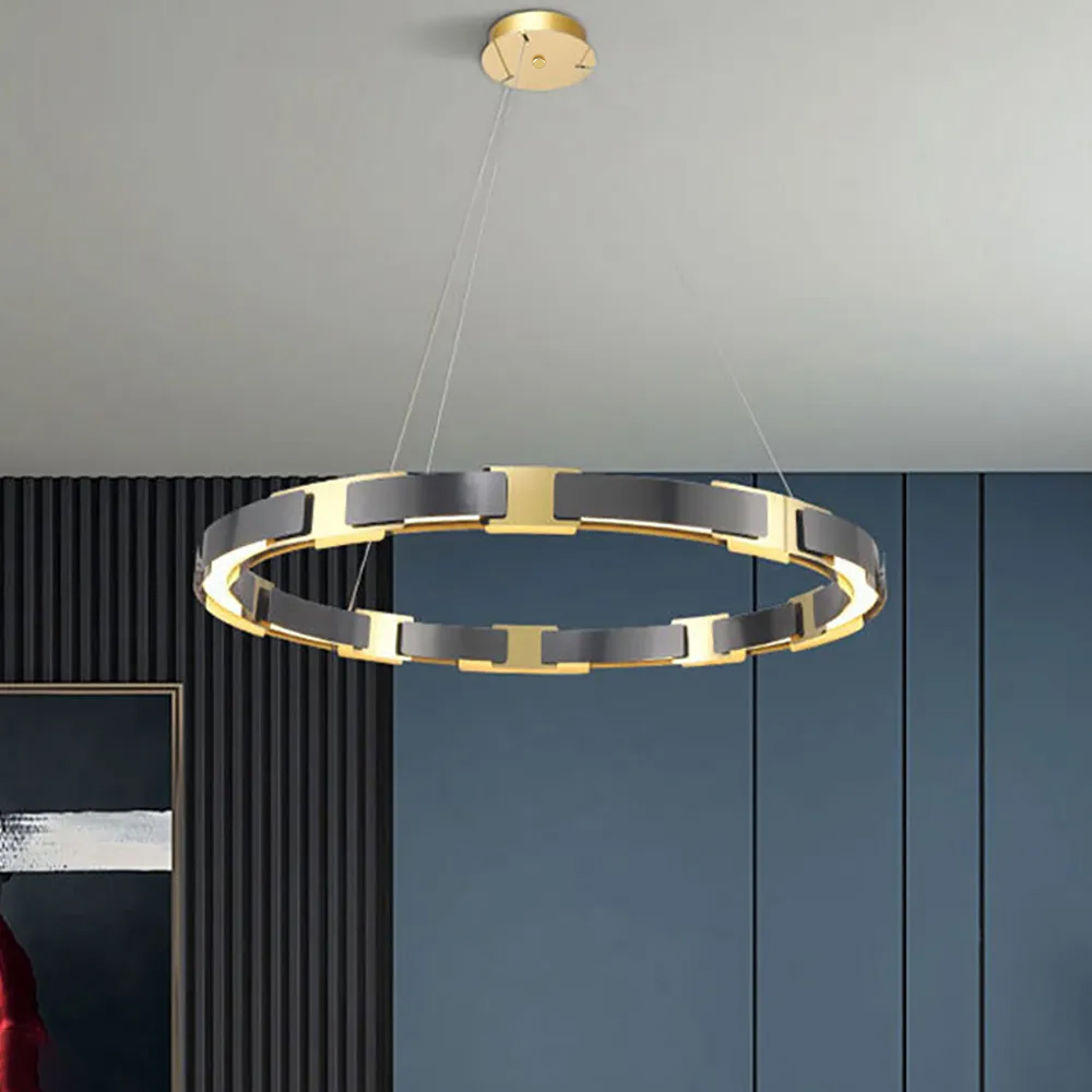 

Black & Gold Modern Simple Round LED Pandant Light