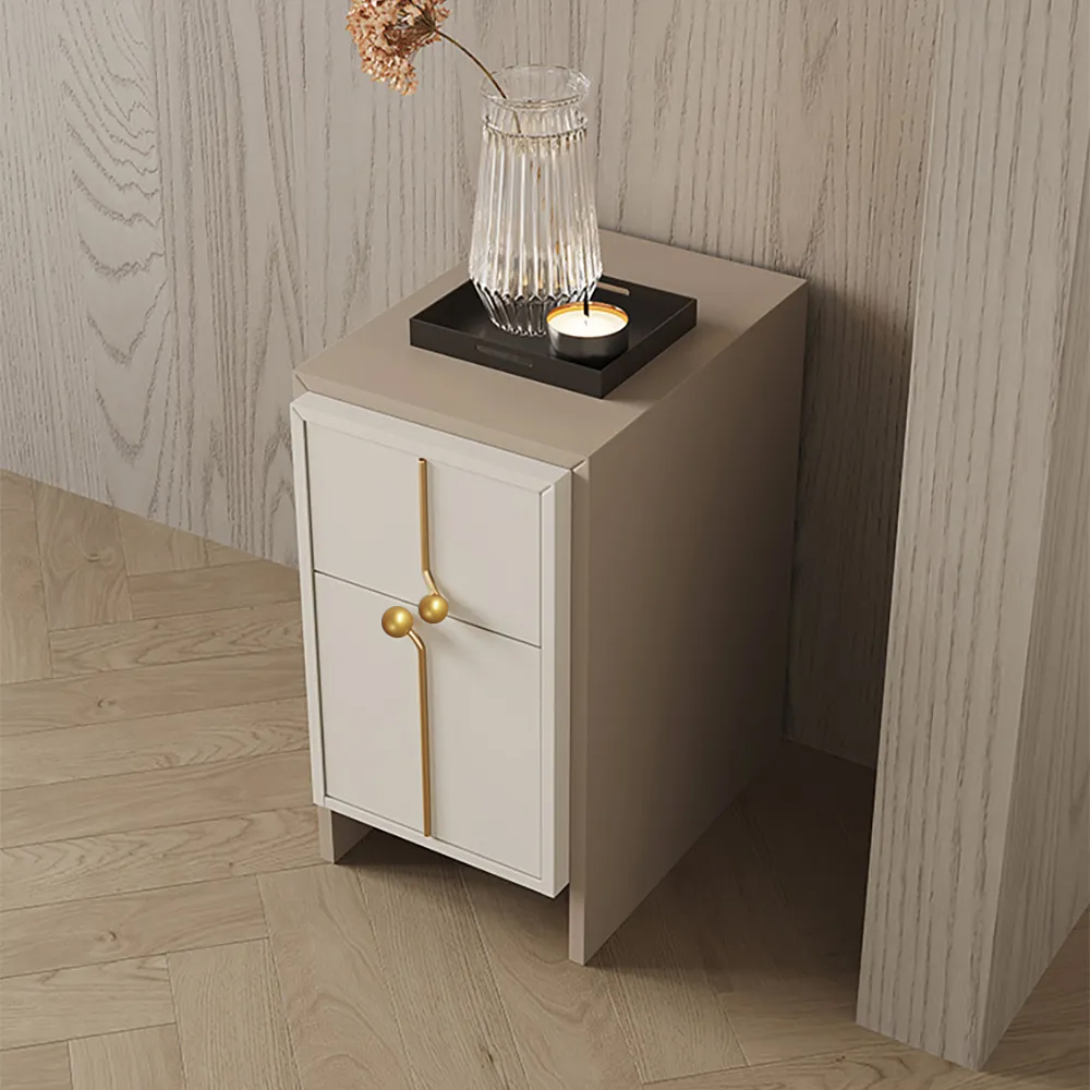 Post-modern Bedside Table with 2 Drawers Nightstand