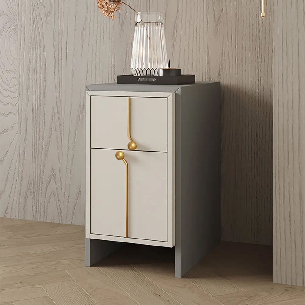 

Post-modern Bedside Table with 2 Drawers Nightstand