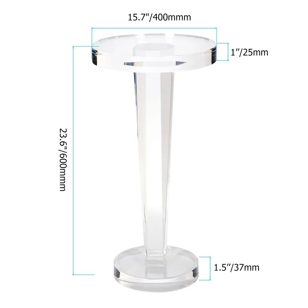 Round Acrylic End Table Modern Clear Side Table