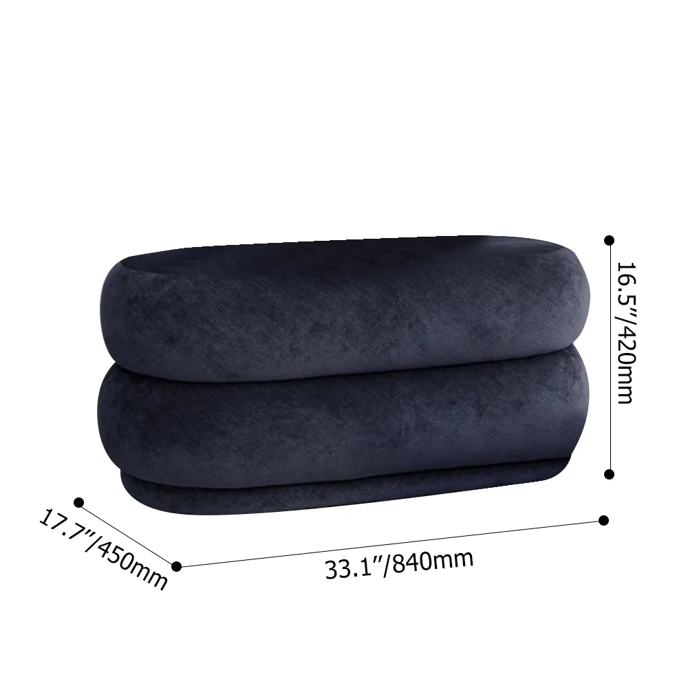 Modern Oval Velvet Ottoman Footstool in Piledup DesignHomary