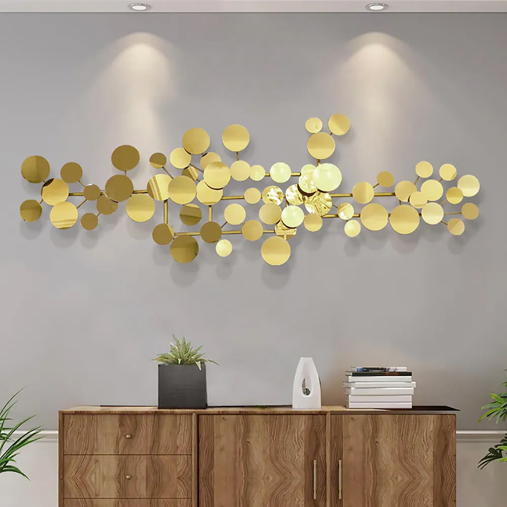 Image of 1 Piece Modern Style Geometric Figure Wall Decor Gold Iron Wall Decor