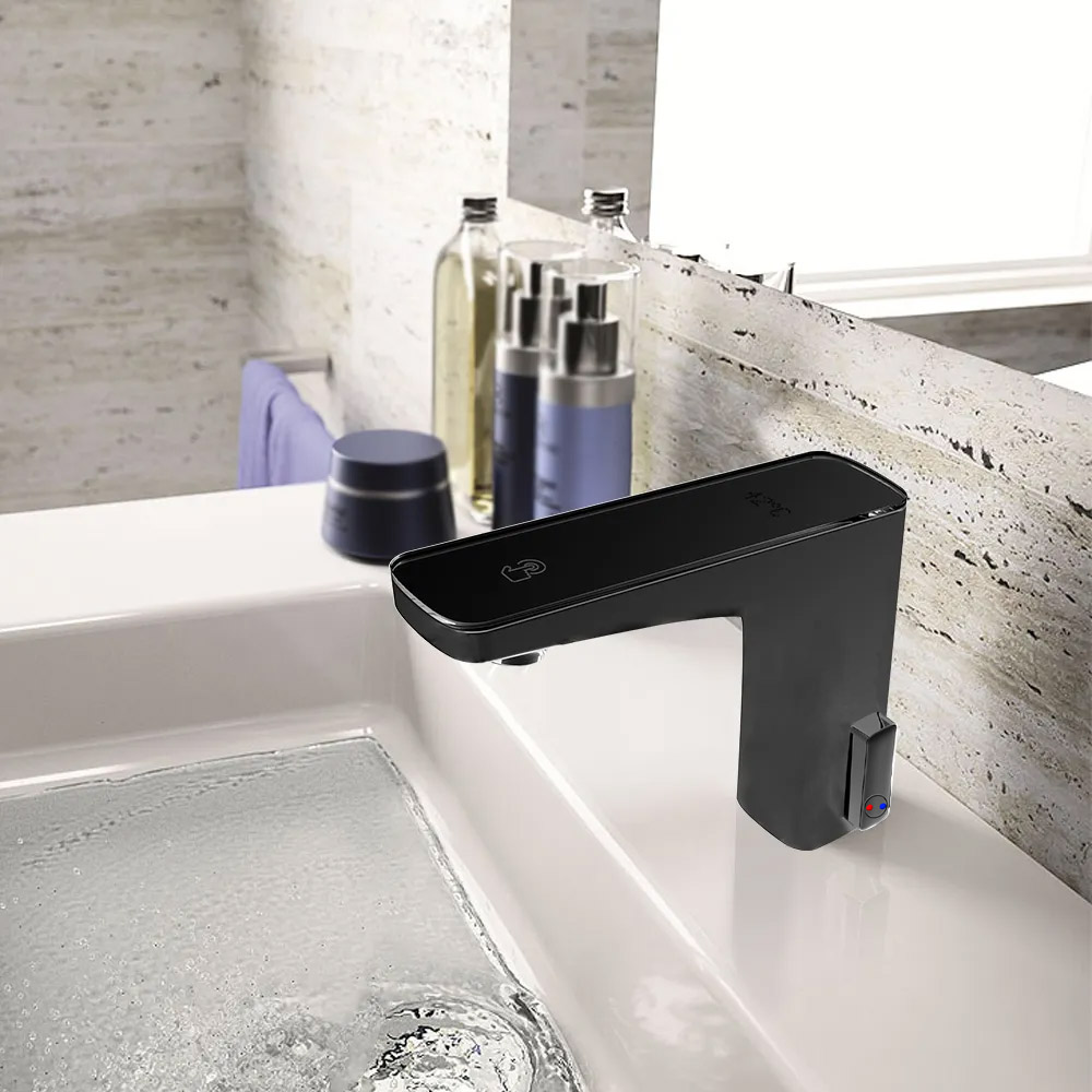

Single Hole Electronic Bathroom Sink Faucet with Water Temperature Display