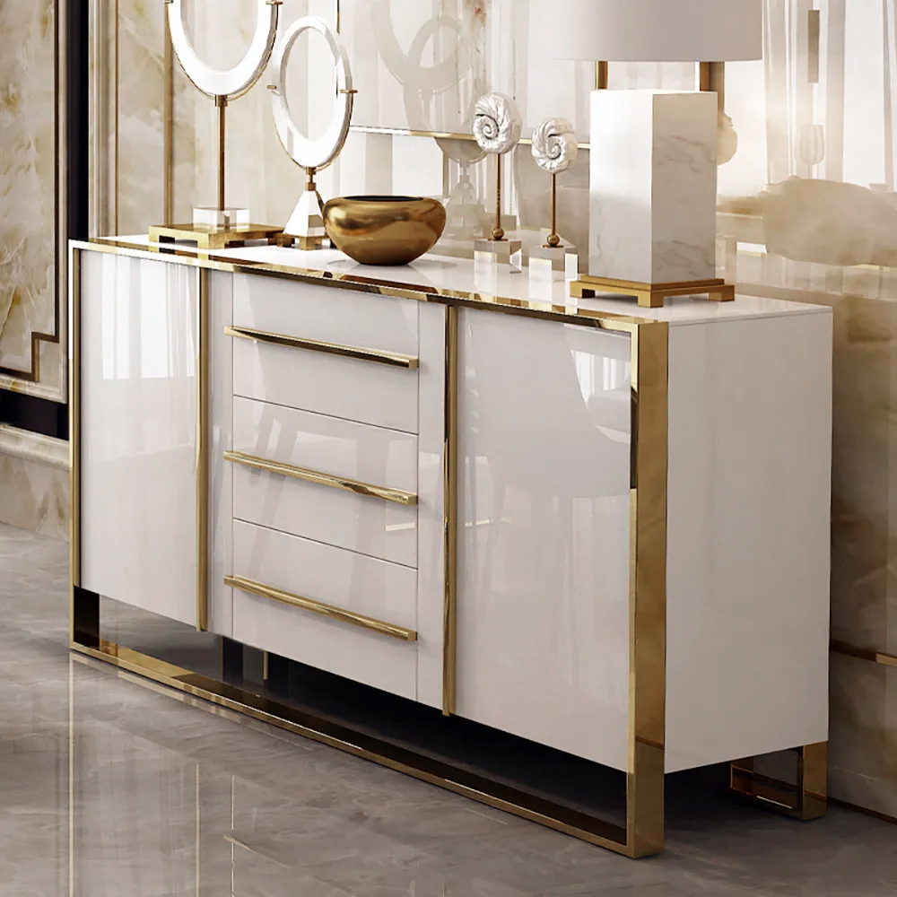 

59" Glossy White Buffet & Sideboard with 3 Drawers & 2 Doors