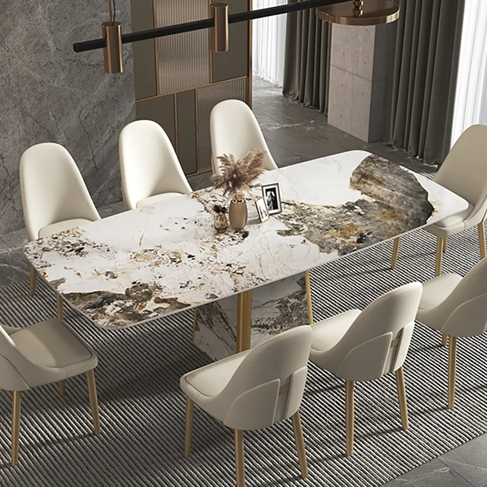 2000mm Rectangle Contemporary Stone Dining Table for 8 Seaters ...