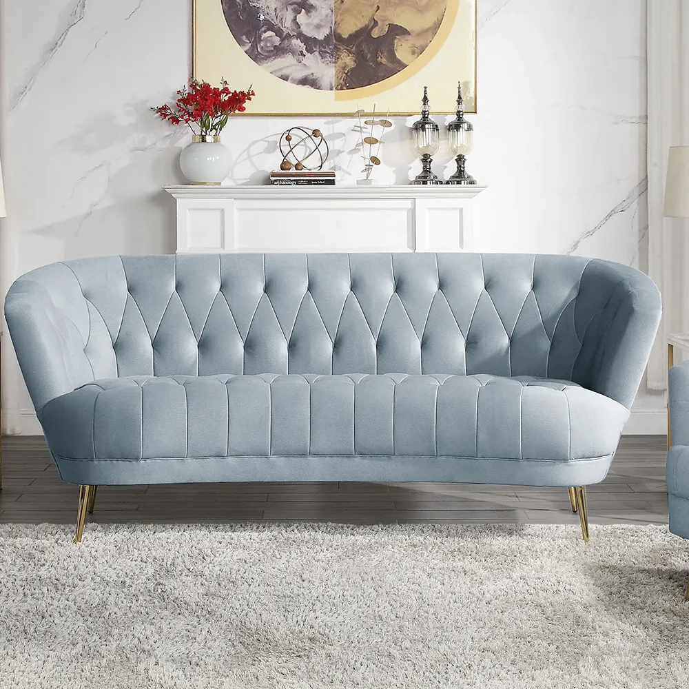 

Nordic 84" Gray Chesterfield Sofa Tufted Back
