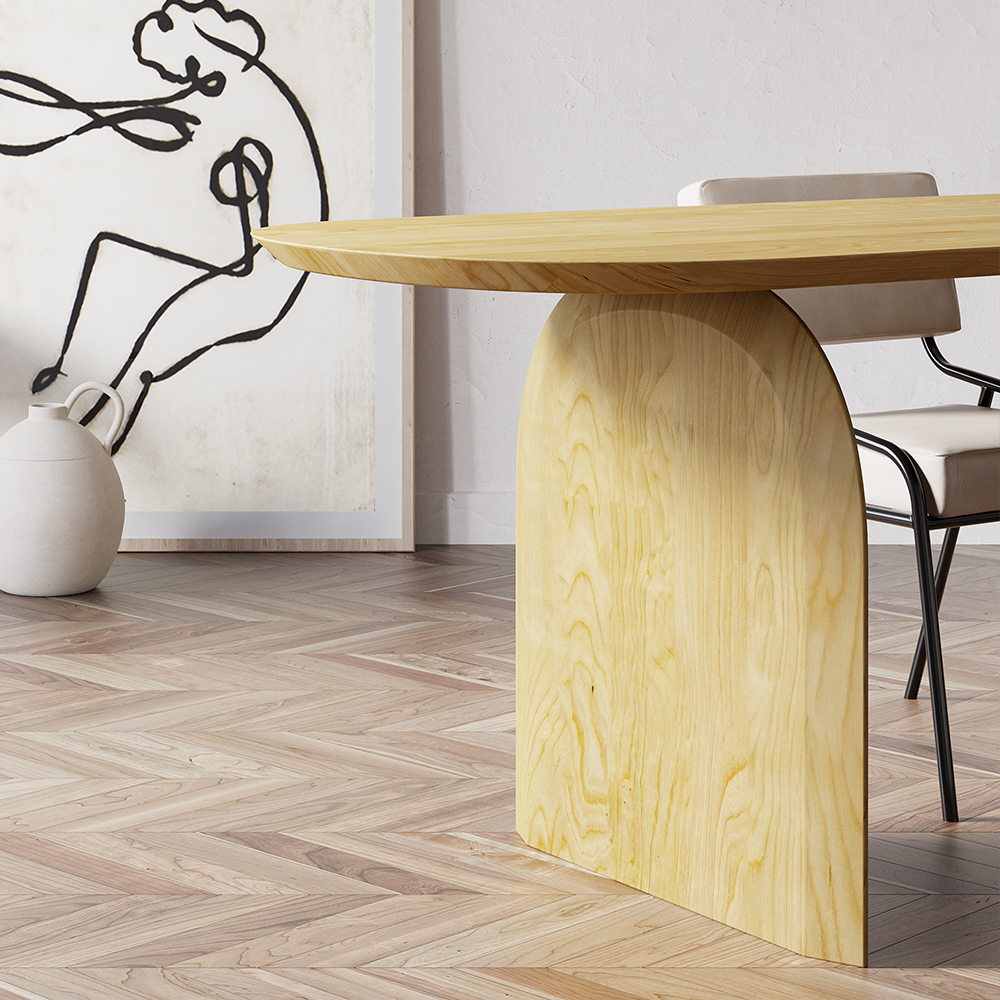 1500mm Japandi Wooden Dining Table Solid Wood Table for 4 Seaters