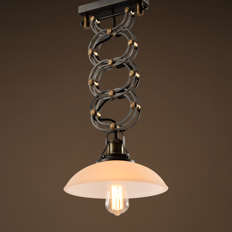 Image of 1-Light Pendant Light Fixture with Dome Shade in Black