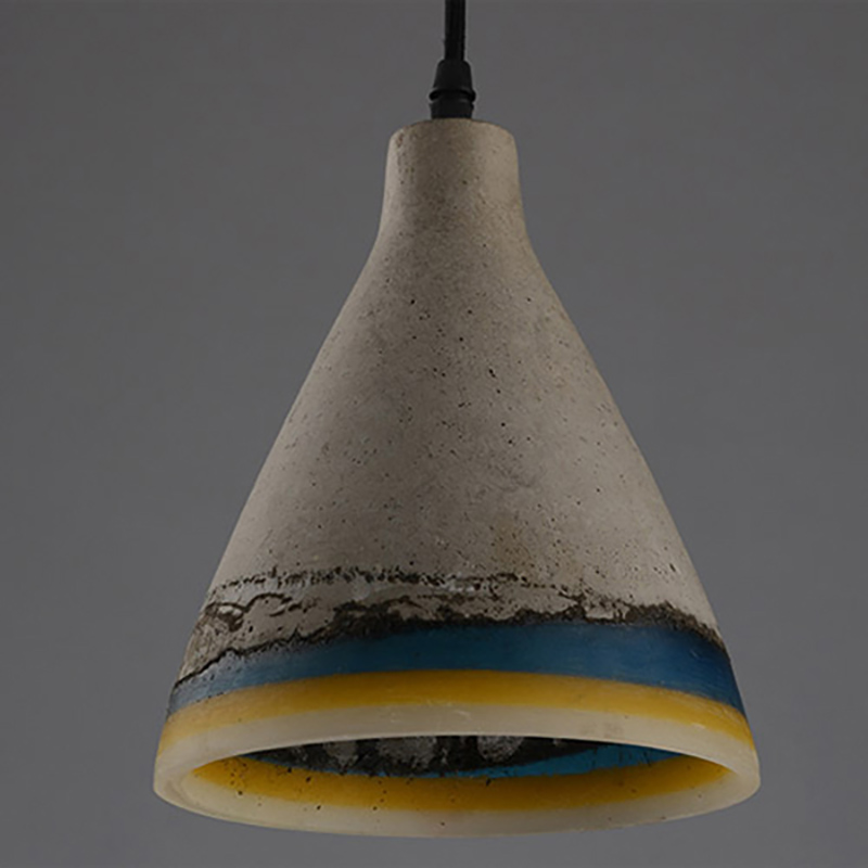 

Loomier Vintage Single-Light Pendant Light in Concrete & Colorful Resin