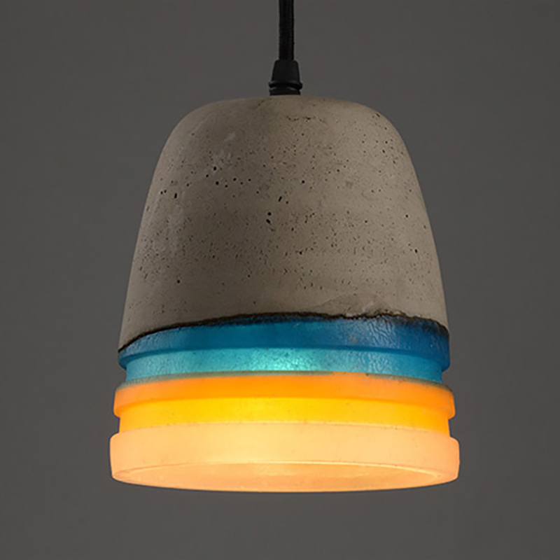 

Loomier Vintage 1-Light Pendant Light in Concrete & Colorful Resin