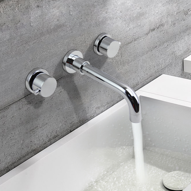 

Stev Double Round Handle Wall Mount Sink Faucet