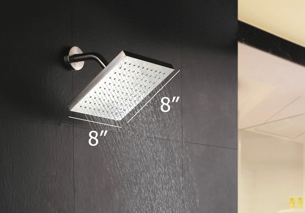 Biscut Wall Mounted Brushed Nickel Rain Shower Head SystemHomary