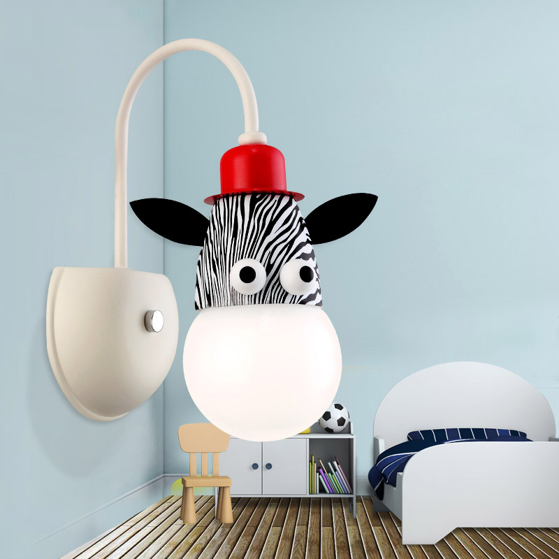 Image of 1-Light Wall Sconce with Joy Colorful Animal Shape for Kids Room