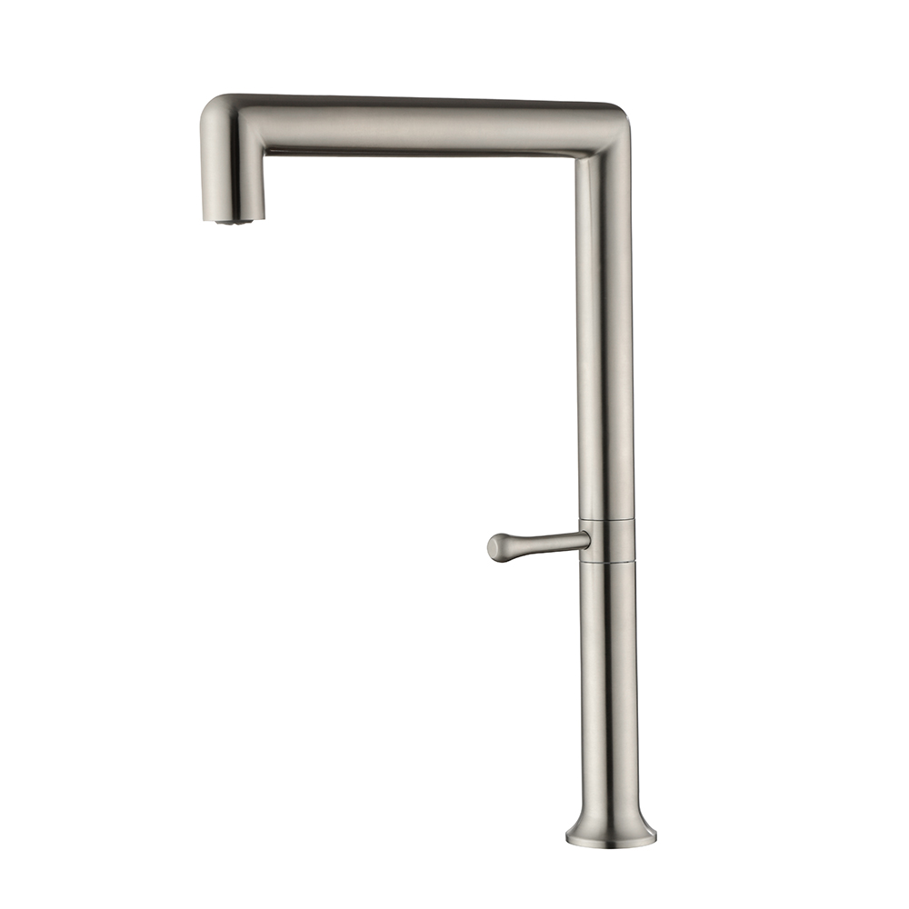 Modern Single Handle Swivel Control Kitchen Tap Stainless Steel in Brushed Nickel