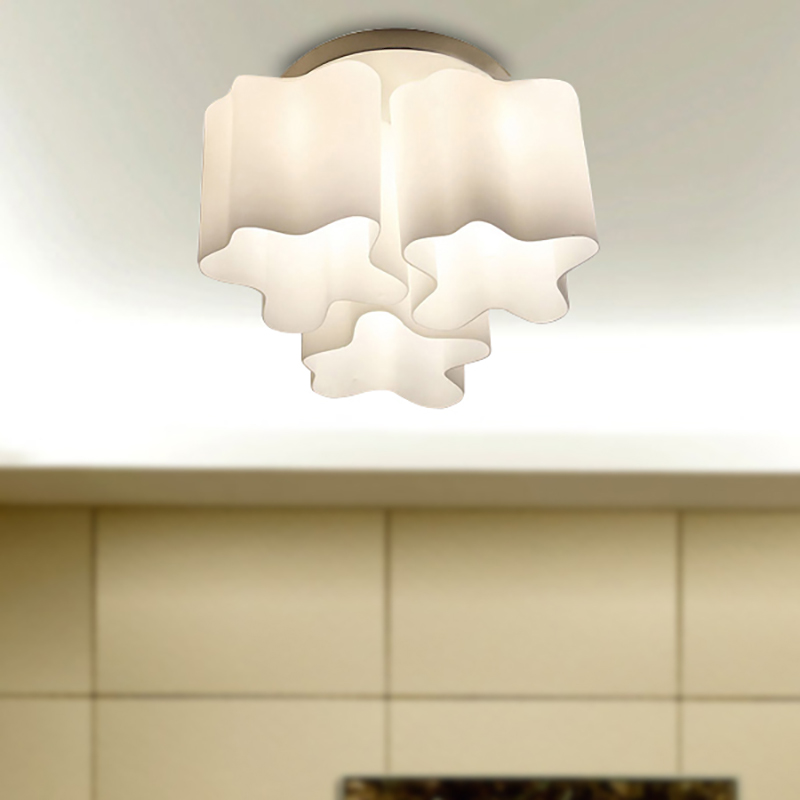 

Modern 3-Light White Cloud Flush Mount Ceiling Light Triple Nested