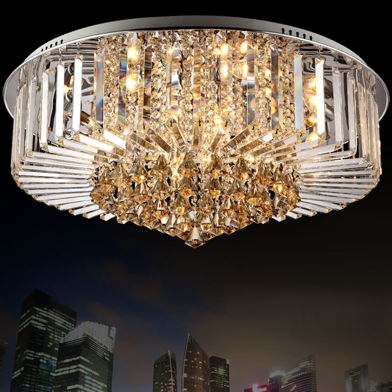 

Miadan Column Modern Crystal Flush Mount Ceiling Light in Chrome