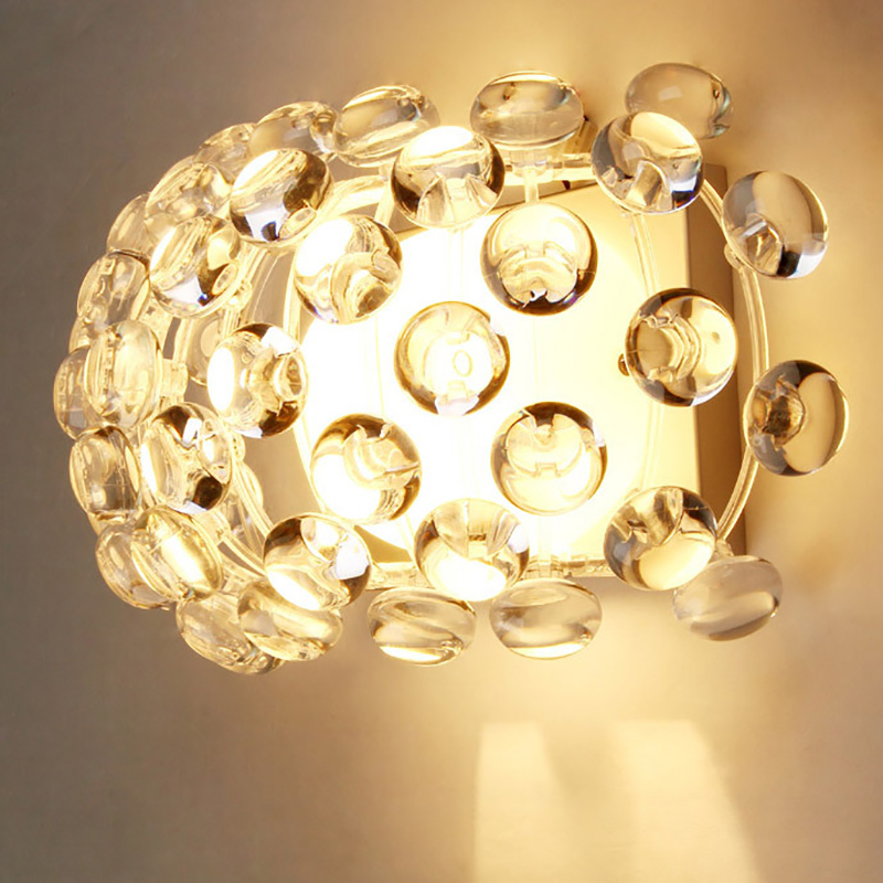 

Bling Bling Silver 1-Light Wall Light with Clear Acrylic Beads