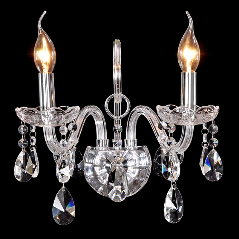 

Glare Double-Candelabra-Bulb Light Up Wall Sconce in Chrome