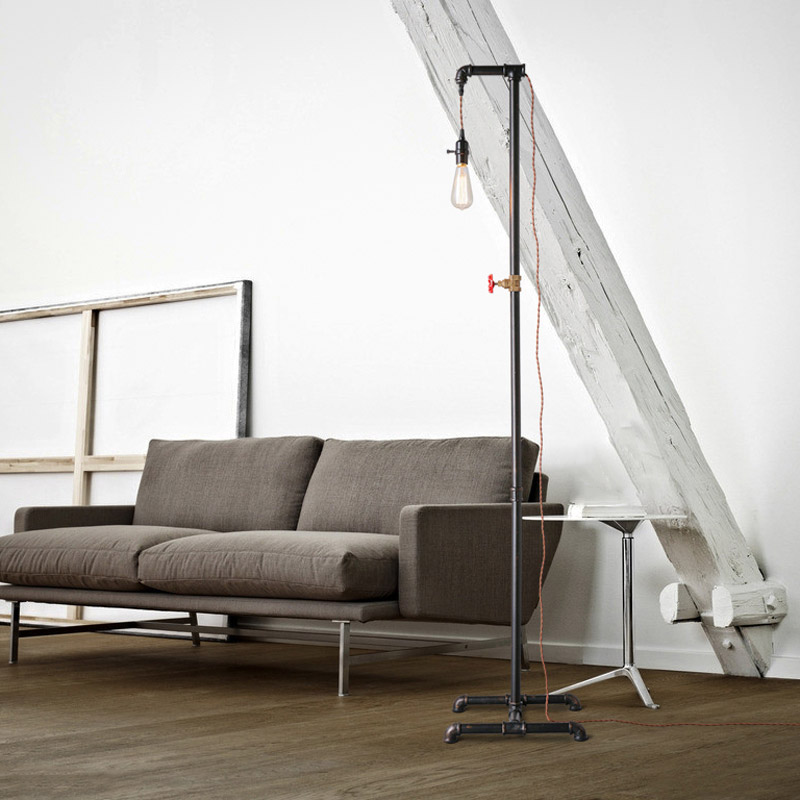 

Industrial Rust Iron Water Pipe Floor Lamp Adjustable Height