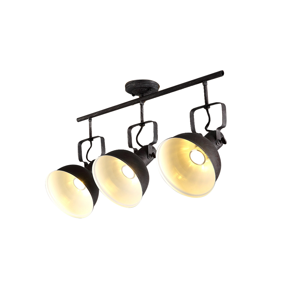 3Light Metal Black Bathroom Wall Light Adjustable Shade SpotlightHomary