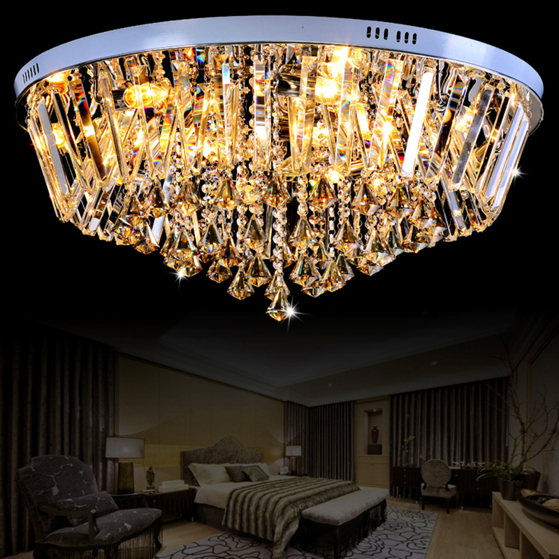 

Polary Round 14-Light Crystal Flush Mount Ceiling Light in Chrome