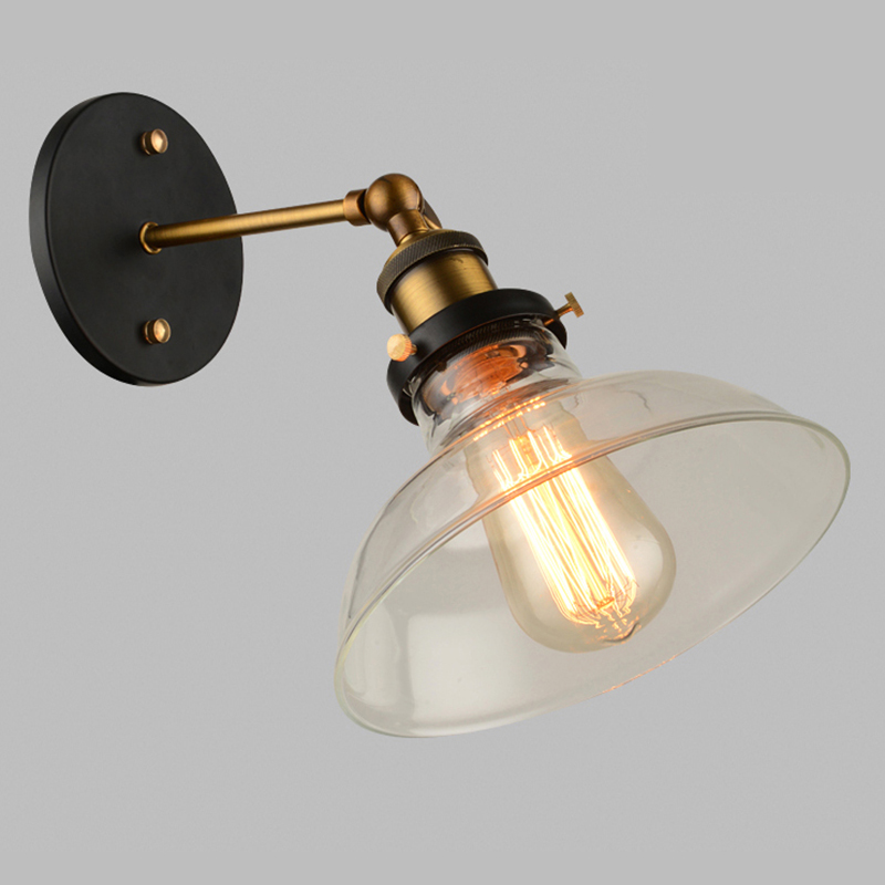 

Rotar Industrial Edison Bulb Single Wall Sconce in Brass & Black