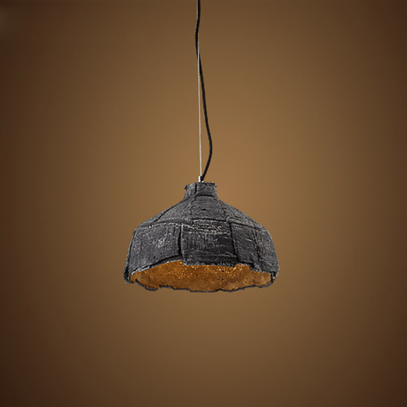 

Retro 1-Light Concrete Pendant Light with Wrinkled Dome Shade
