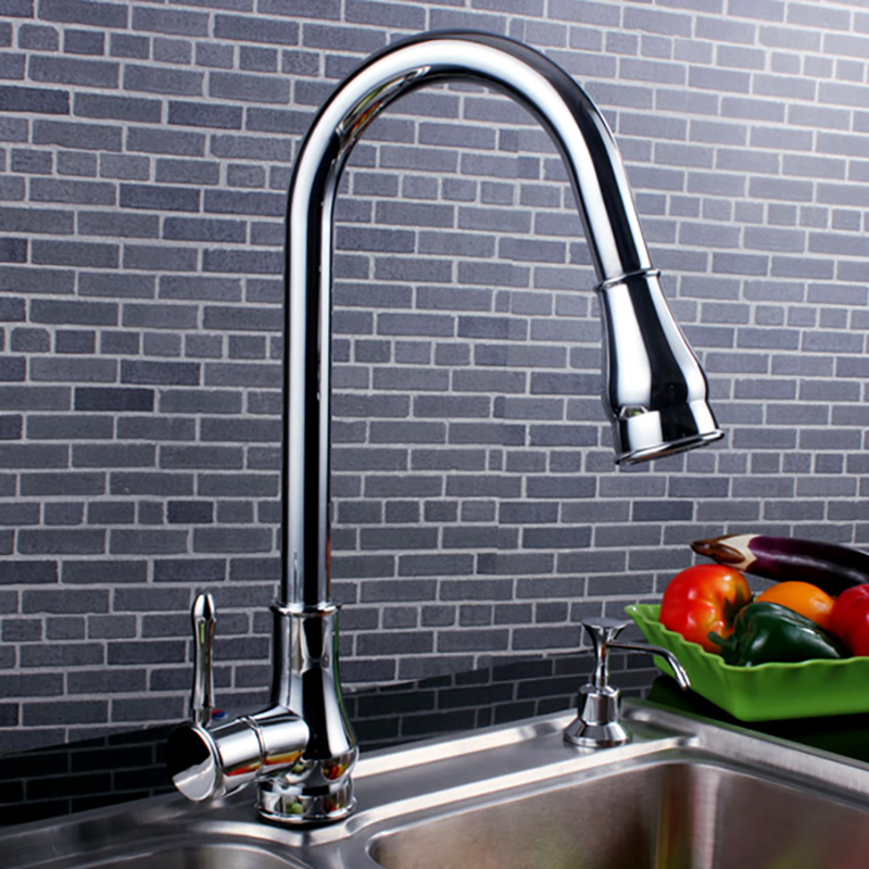 

Classic Style Chrome Pull Down Spray Kitchen Faucet