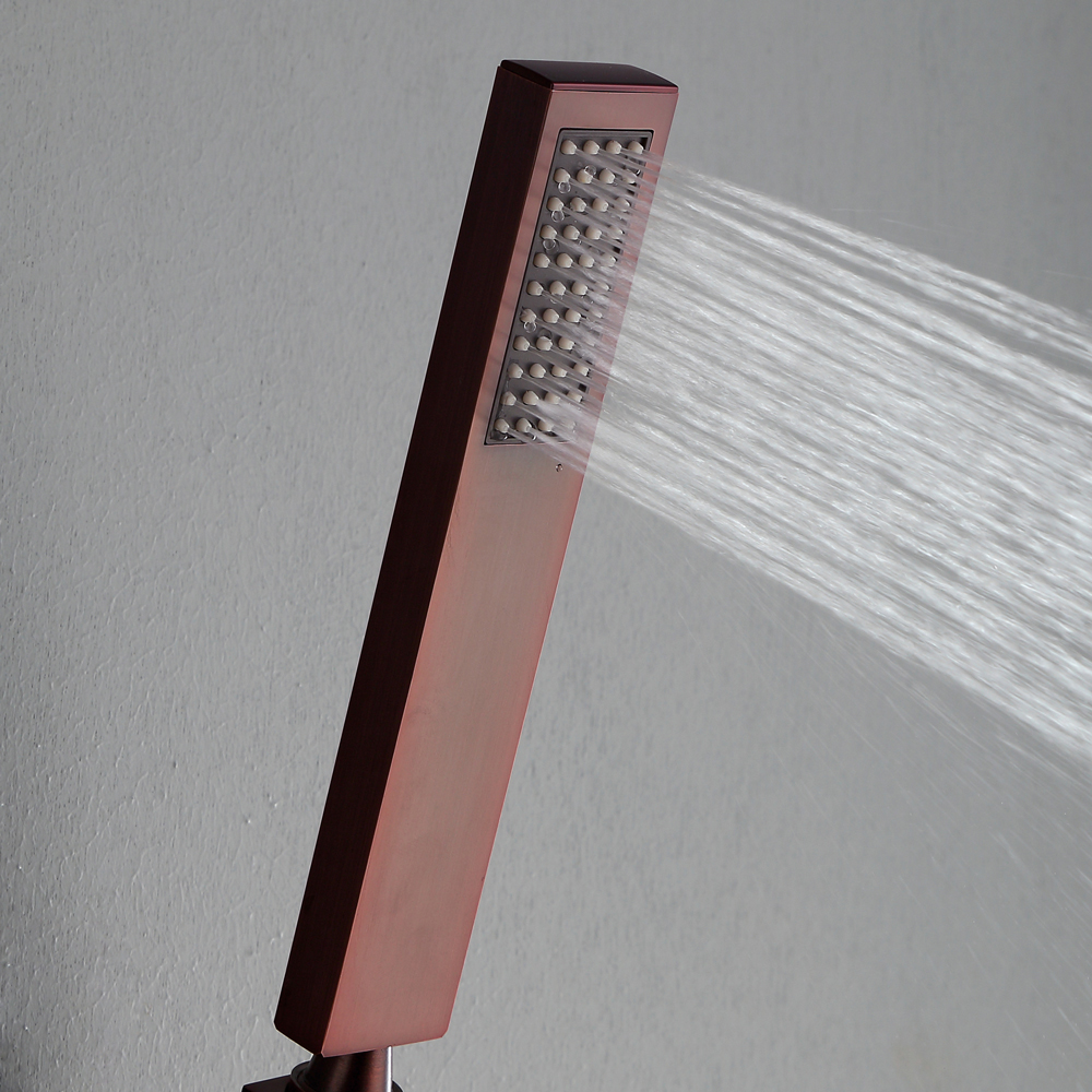 Wall Mounted Square Rain Shower Head & Hand Shower System in Oil Rubbed