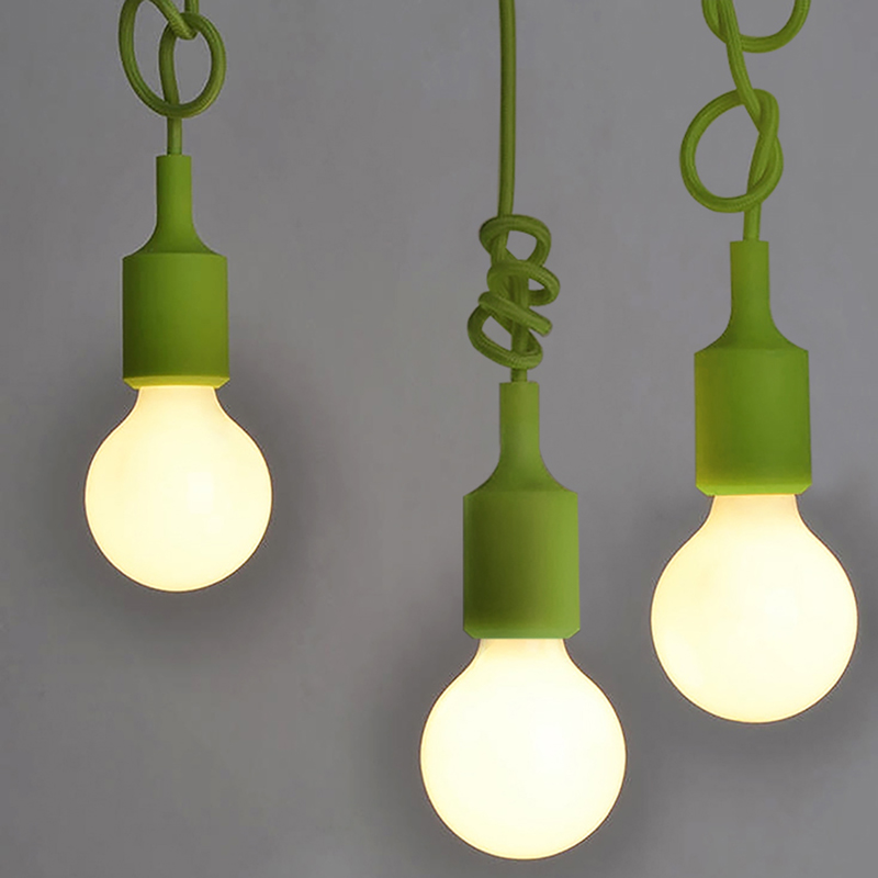 

Colorful Silicone Mini Single-Light Pendant Light in Green