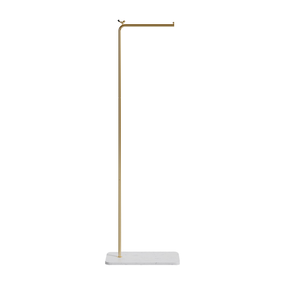 1700mm Modern L-Shaped Metal Cloth Stand with Marble Base