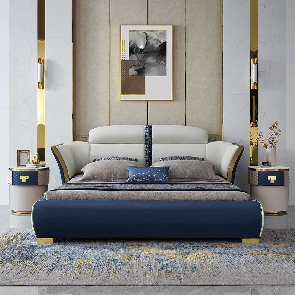 Round Faux Leather Surface Bedside Table with Storage Sintered Stone