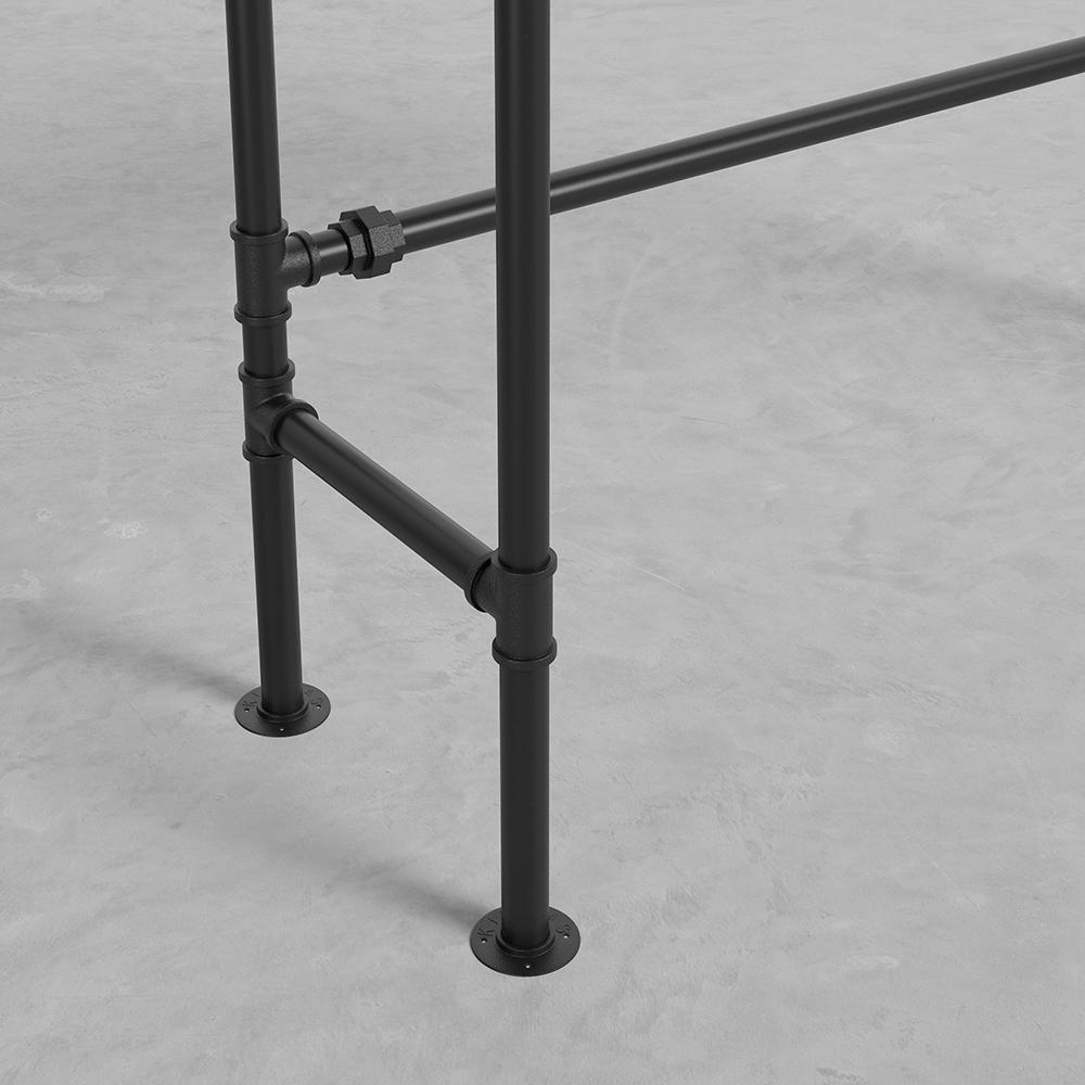 39.4" Industrial Rectangular Bar Table Metal in Black