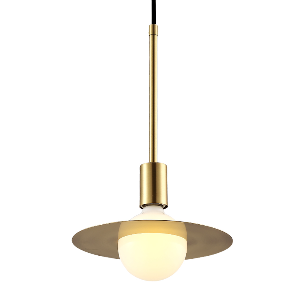 1Light Globe Pendant Light with Gold Glass Shade & Brass FinishHomary
