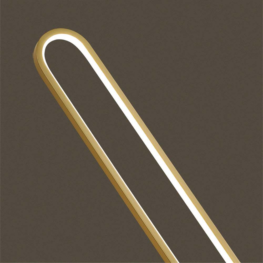 Modern Linear LED Floor Lamp Gold Metal Base Brass Standing LampHomary
