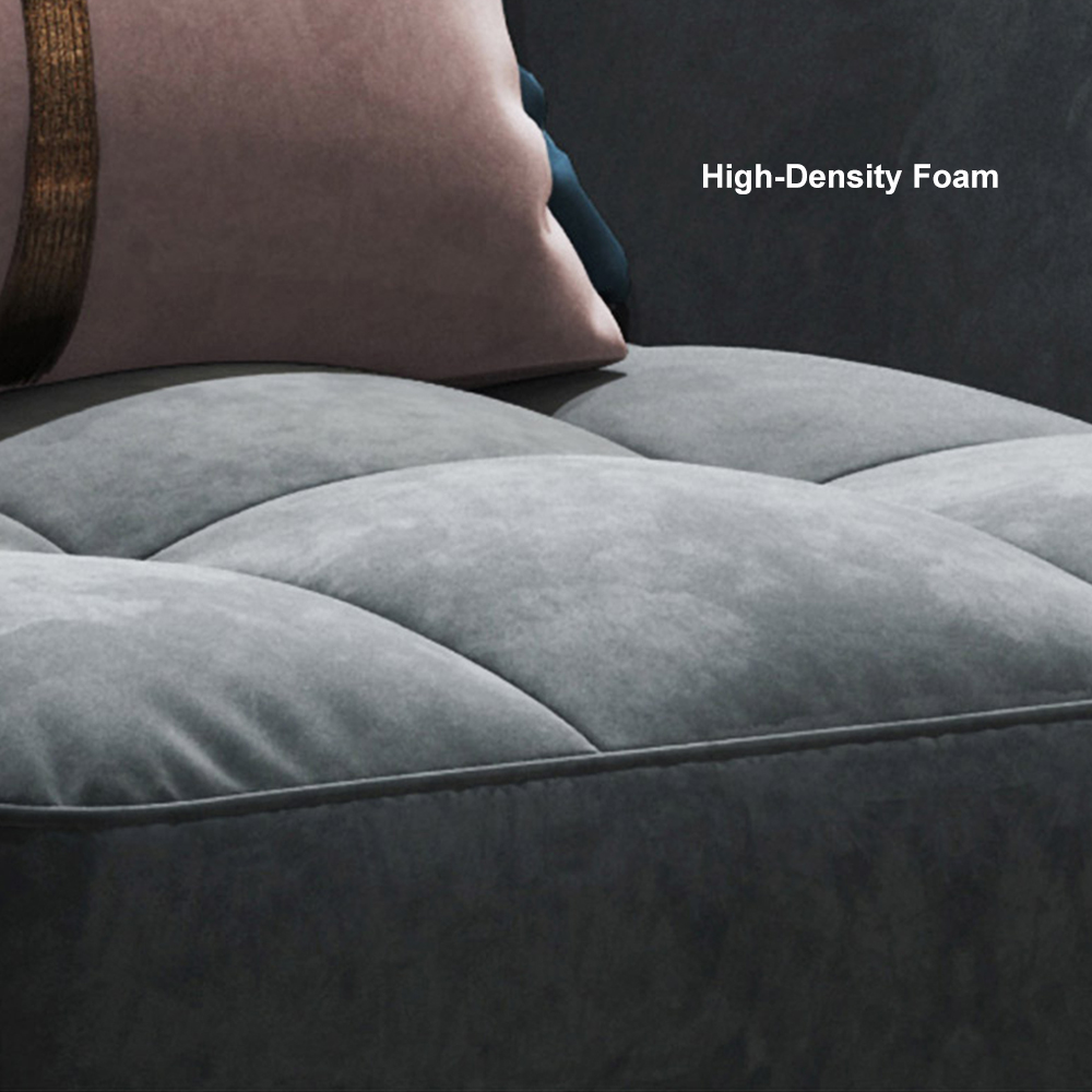 70.9" Modular Velvet Sofa Deep Gray Tufted Upholstery Modern Couch Floor Sofa in Small