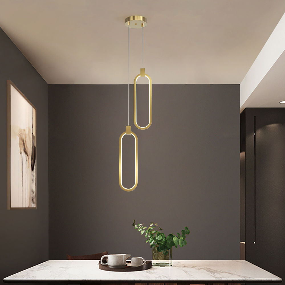 2Light Pendant Light Geometrical Shape Ceiling Light Adjustable Height