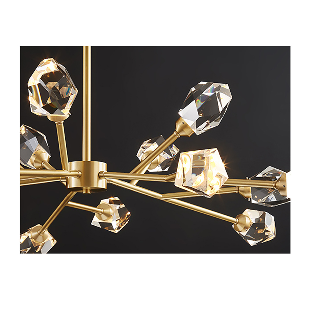 Kris Modern Brass Sputnik Crystal Chandelier 18Light for Living Room
