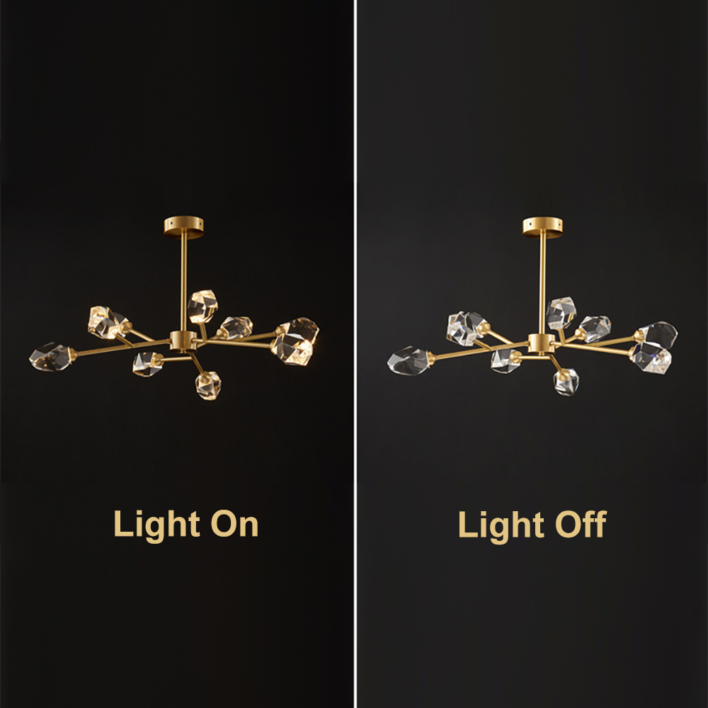 Modern Brass Sputnik Crystal Chandelier 9Light for Living Room