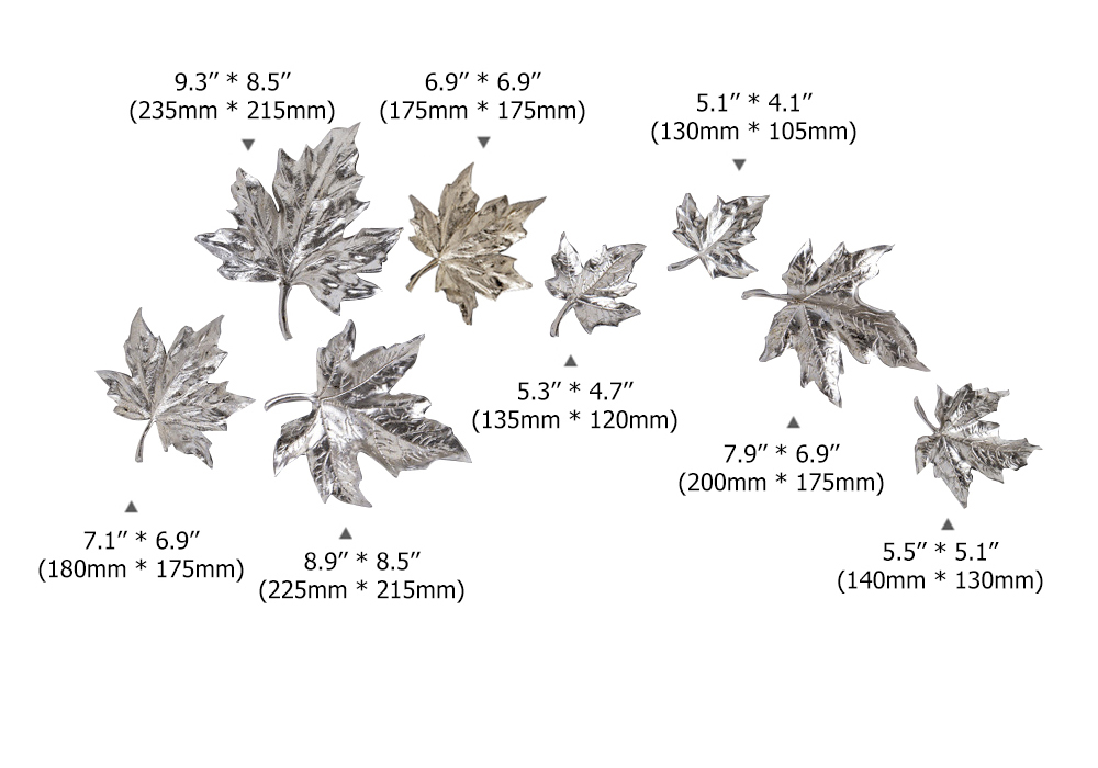 8 Pieces Modern 3D Gold Maple Leaves Home Wall Decor
