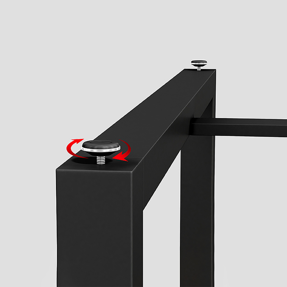 63" Rectangular Dining Table Black Solid Wood Table Top Square Metal