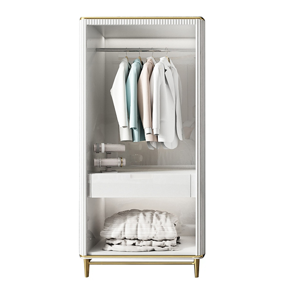 78.7" Modern Light Luxurious Style Wardrobe with Multi-storage in White