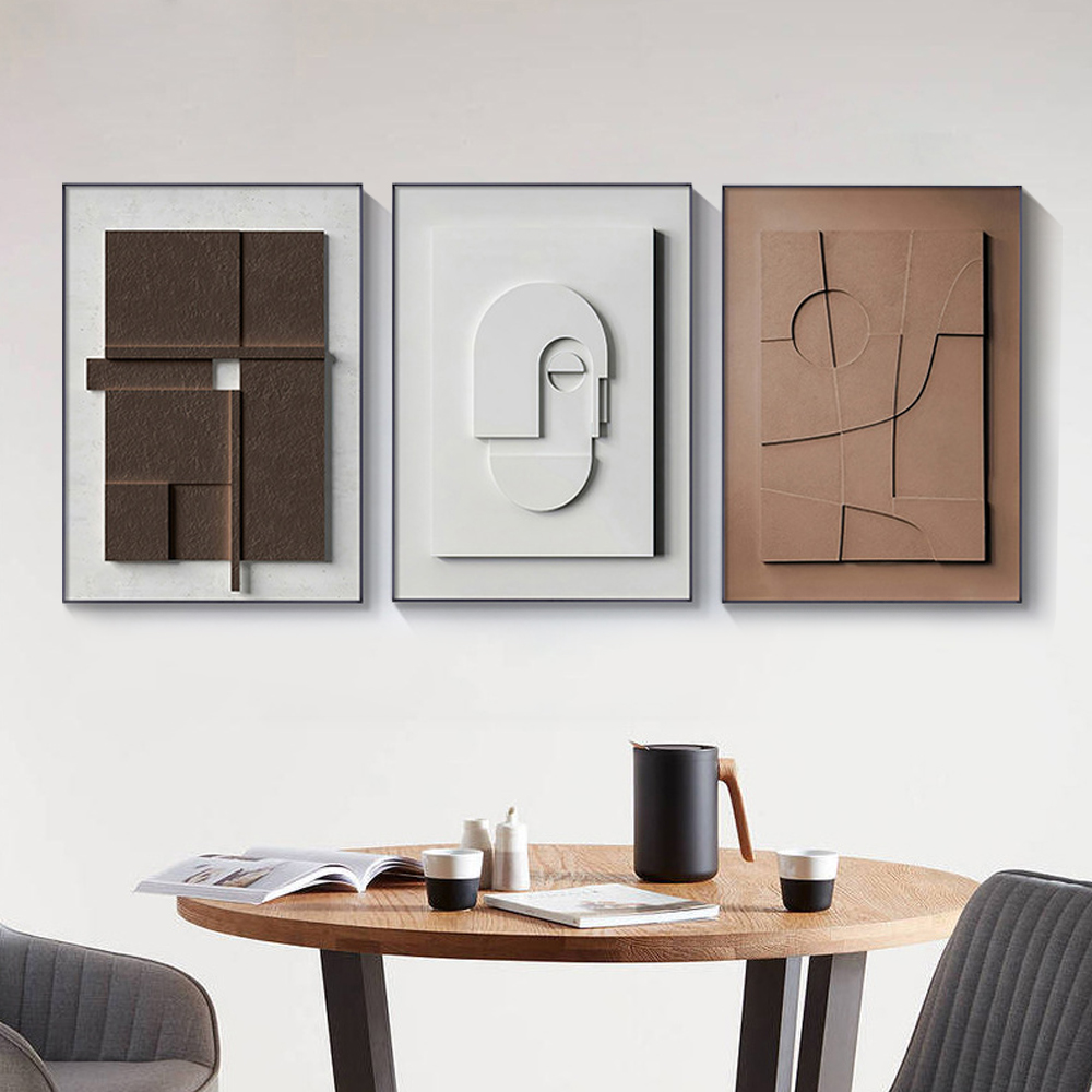 Japandi Canvas Wall Art Painting with Rectangle Frame Hanging Wall