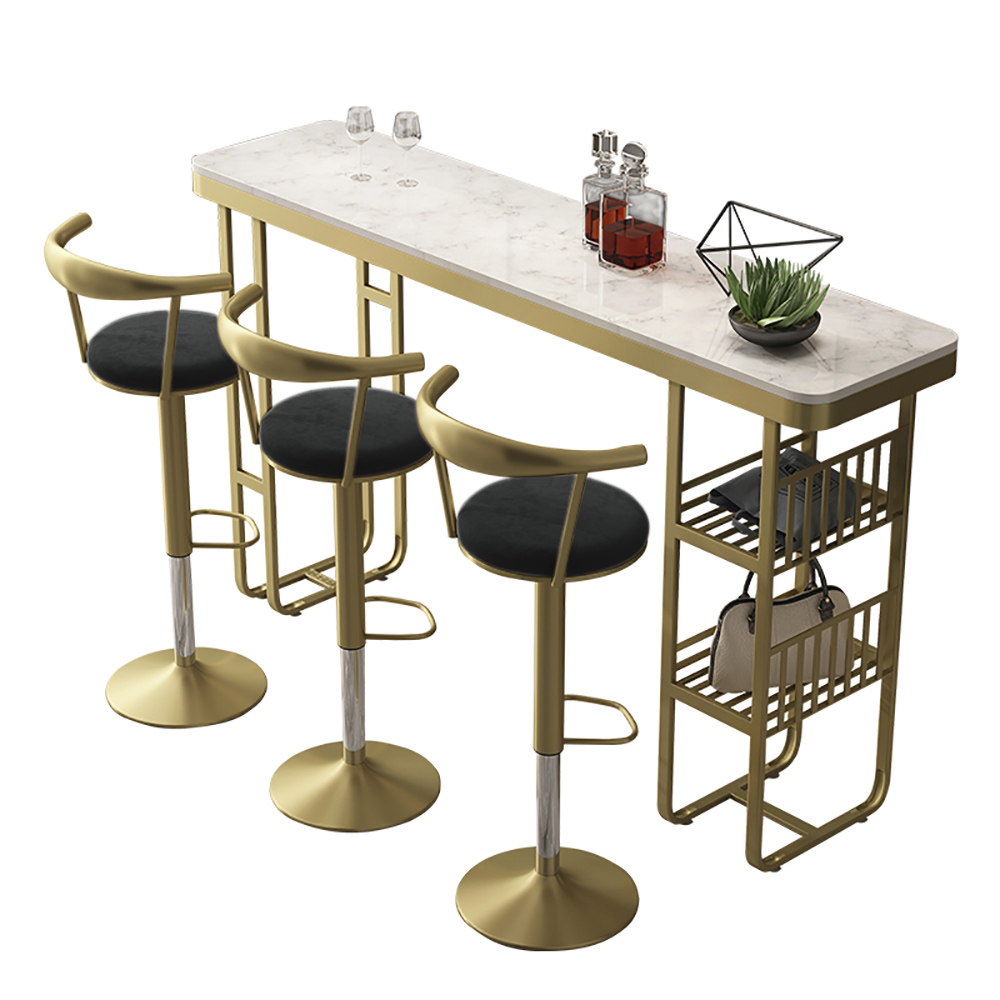 Modern Black Swivel & Adjustable Bar Height Stool with Backrest