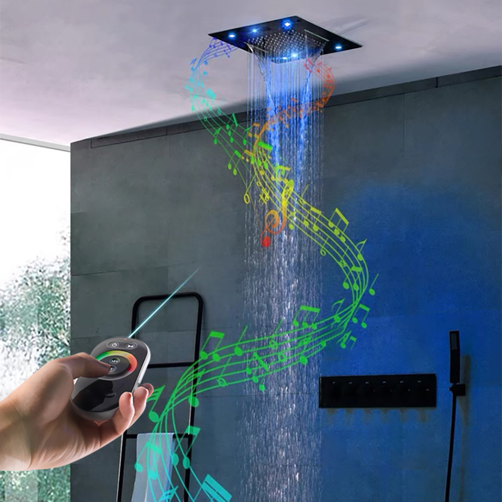 WallMounted 400mm Shower Set Rainfall 5 Functions Thermostatic with