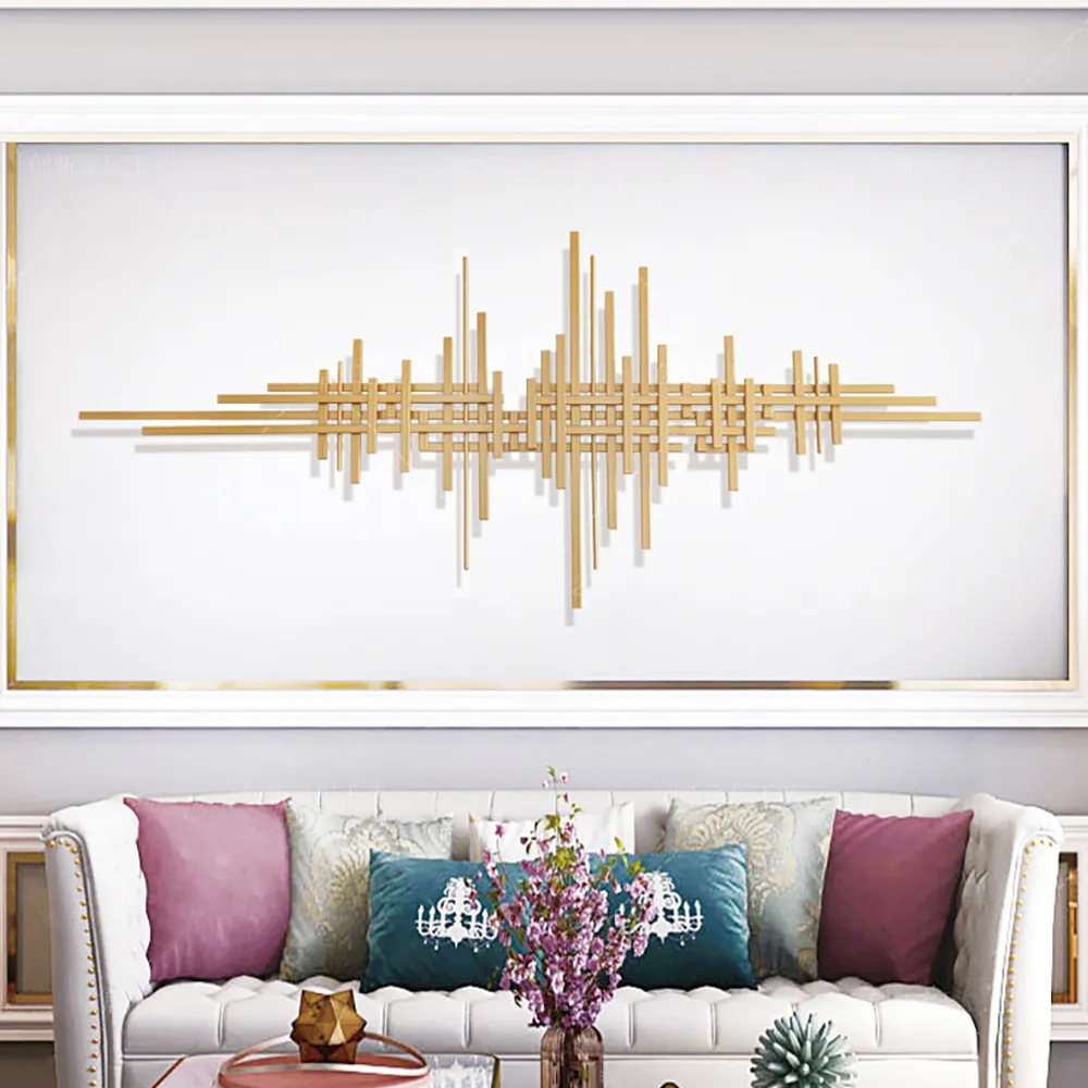Geometric Modern Gold Lines Metal Wall Decor Home Hanging Accent