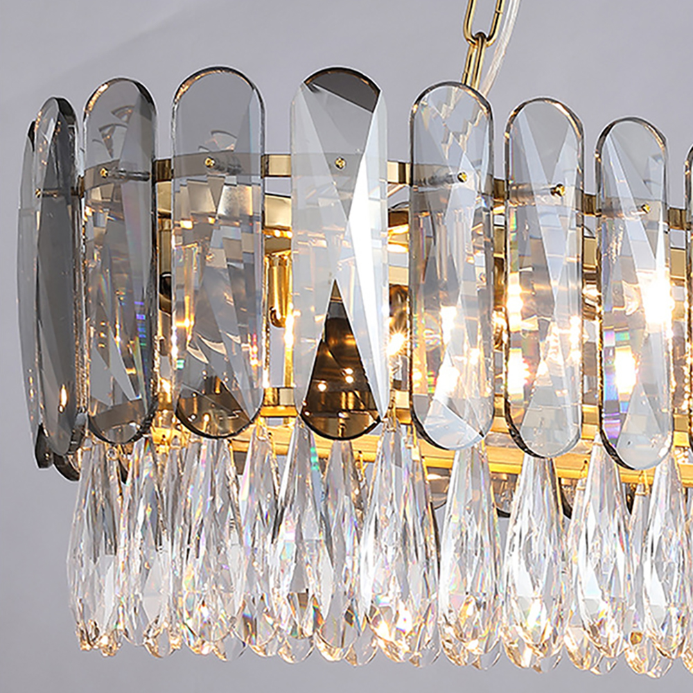 Modern Raindrop 8Light Kitchen Island Light with Crystal in Clear